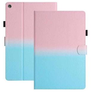 For Amazon Kindle Fire HD8 2018 / 2017 / 2016 Stitching Gradient Leather Tablet Case(Pink Blue)