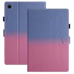 For Samsung Galaxy Tab A7 2020 T500 / T505 Stitching Gradient Leather Tablet Case(Blue Rose)