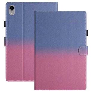 For iPad 10th Gen 10.9 2022 Stitching Gradient Leather Tablet Case(Blue Rose)