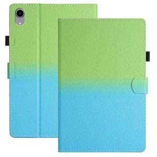 For iPad 10th Gen 10.9 2022 Stitching Gradient Leather Tablet Case(Green Blue)