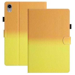 For iPad mini 6 Stitching Gradient Leather Tablet Case(Orange Yellow)