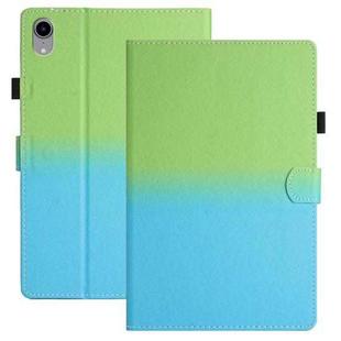 For iPad mini 6 Stitching Gradient Leather Tablet Case(Green Blue)