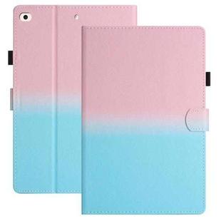 For iPad 9.7 2018/2017 / Air 2 / Air Stitching Gradient Leather Tablet Case(Pink Blue)