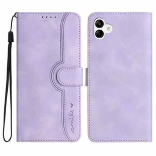 For Samsung Galaxy A04e Heart Pattern Skin Feel Leather Phone Case(Purple)