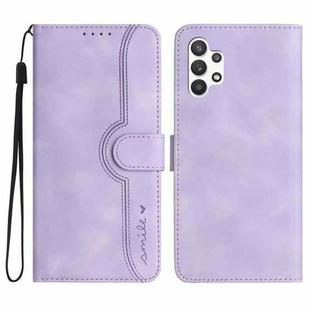 For Samsung Galaxy A13 4G Heart Pattern Skin Feel Leather Phone Case(Purple)