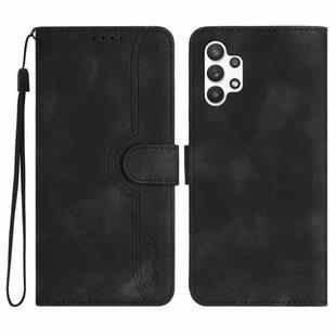 For Samsung Galaxy A13 4G Heart Pattern Skin Feel Leather Phone Case(Black)