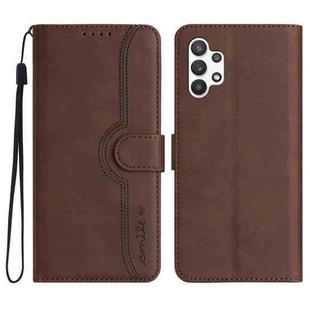 For Samsung Galaxy A13 4G Heart Pattern Skin Feel Leather Phone Case(Brown)