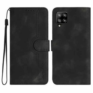 For Samsung Galaxy A22 4G Heart Pattern Skin Feel Leather Phone Case(Black)