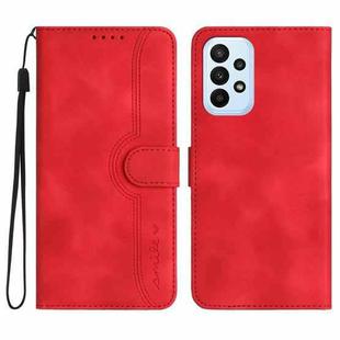 For Samsung Galaxy A23 4G Heart Pattern Skin Feel Leather Phone Case(Red)