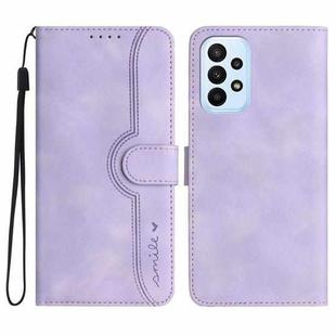 For Samsung Galaxy A32 4G Heart Pattern Skin Feel Leather Phone Case(Purple)