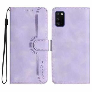 For Samsung Galaxy A41 Heart Pattern Skin Feel Leather Phone Case(Purple)