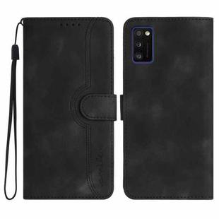 For Samsung Galaxy A41 Heart Pattern Skin Feel Leather Phone Case(Black)