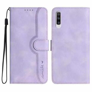 For Samsung Galaxy A50/A50s Heart Pattern Skin Feel Leather Phone Case(Purple)