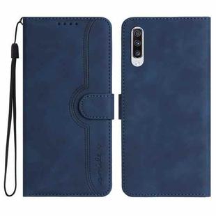 For Samsung Galaxy A70 Heart Pattern Skin Feel Leather Phone Case(Royal Blue)