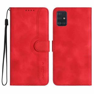 For Samsung Galaxy A71 5G Heart Pattern Skin Feel Leather Phone Case(Red)