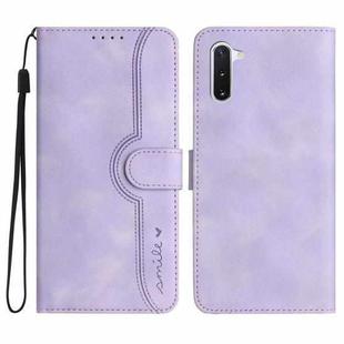 For Samsung Galaxy Note10 4G/5G Heart Pattern Skin Feel Leather Phone Case(Purple)