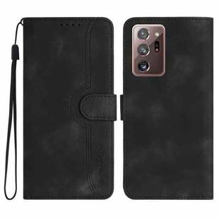 For Samsung Galaxy Note20 Ultra Heart Pattern Skin Feel Leather Phone Case(Black)