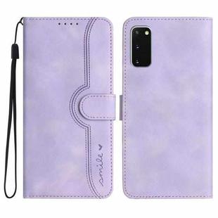 For Samsung Galaxy S20 Heart Pattern Skin Feel Leather Phone Case(Purple)