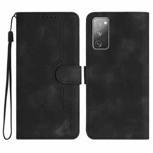 For Samsung Galaxy S20 FE 5G Heart Pattern Skin Feel Leather Phone Case(Black)