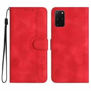For Samsung Galaxy S20+ Heart Pattern Skin Feel Leather Phone Case(Red)