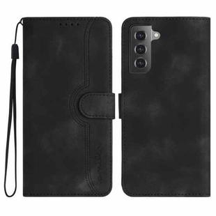 For Samsung Galaxy S22 5G Heart Pattern Skin Feel Leather Phone Case(Black)