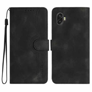 For Samsung Galaxy Xcover6 Pro Heart Pattern Skin Feel Leather Phone Case(Black)