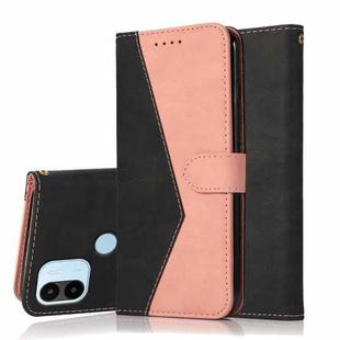 For Xiaomi Redmi A1+ Dual-color Stitching Leather Phone Case(Black Rose Gold)