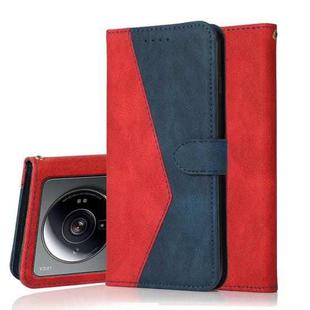 For Xiaomi 12S Ultra Dual-color Stitching Leather Phone Case(Red Blue)