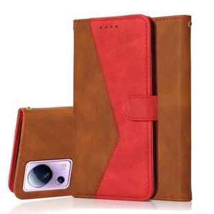 For Xiaomi Civi 2 Dual-color Stitching Leather Phone Case(Brown Red)