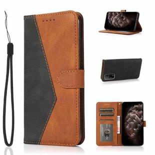 For Xiaomi Mi 10T 5G Dual-color Stitching Leather Phone Case(Black Brown)