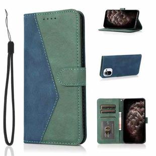 For Xiaomi Mi 11 Dual-color Stitching Leather Phone Case(Blue Green)