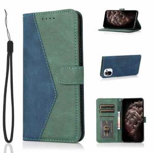 For Xiaomi Mi 11 Lite Dual-color Stitching Leather Phone Case(Blue Green)