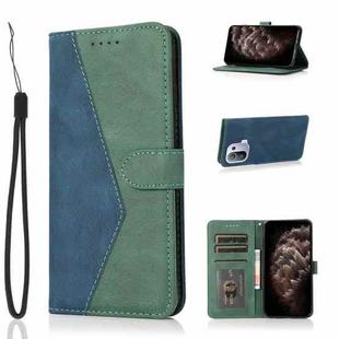 For Xiaomi Mi 11 Pro Dual-color Stitching Leather Phone Case(Blue Green)
