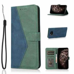 For Xiaomi Poco X3 Dual-color Stitching Leather Phone Case(Blue Green)