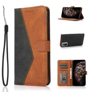 For Xiaomi Redmi Note 10 Dual-color Stitching Leather Phone Case(Black Brown)