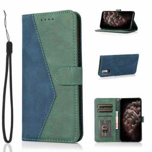 For Xiaomi Redmi Note 10 5G Dual-color Stitching Leather Phone Case(Blue Green)