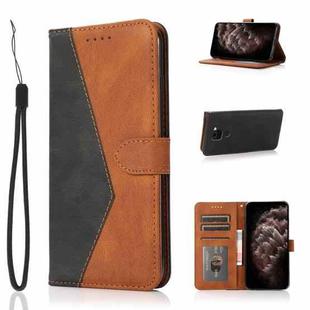 For Xiaomi Redmi Note 9 Dual-color Stitching Leather Phone Case(Black Brown)