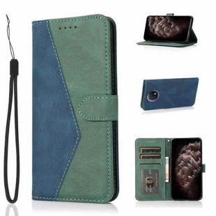 For Xiaomi Redmi Note 9 5G / Note 9T Dual-color Stitching Leather Phone Case(Blue Green)