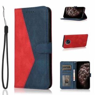 For Xiaomi Redmi Note 9 5G / Note 9T Dual-color Stitching Leather Phone Case(Red Blue)