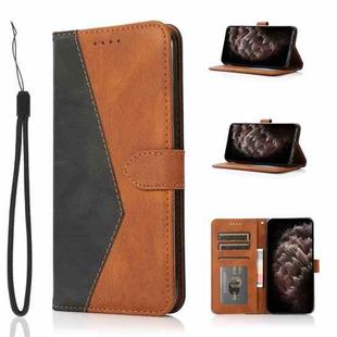 For Xiaomi Redmi Note 9 5G / Note 9T Dual-color Stitching Leather Phone Case(Black Brown)