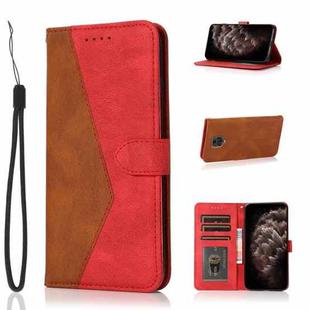 For Xiaomi Redmi Note 9 Pro Dual-color Stitching Leather Phone Case(Brown Red)