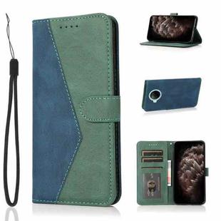 For Xiaomi Redmi Note 9 Pro 5G Dual-color Stitching Leather Phone Case(Blue Green)