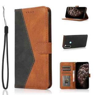 For Xiaomi Redmi Note 8 Dual-color Stitching Leather Phone Case(Black Brown)
