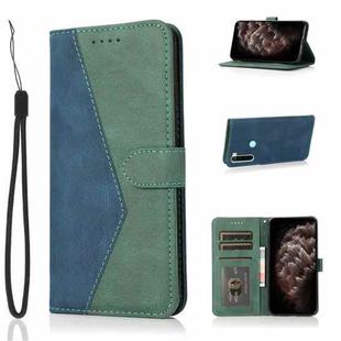 For Xiaomi Redmi Note 8T Dual-color Stitching Leather Phone Case(Blue Green)
