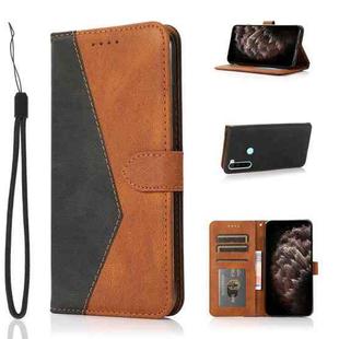 For Xiaomi Redmi Note 8T Dual-color Stitching Leather Phone Case(Black Brown)