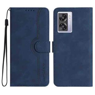 For OPPO A57 5G 2022/Realme V23 Heart Pattern Skin Feel Leather Phone Case(Royal Blue)