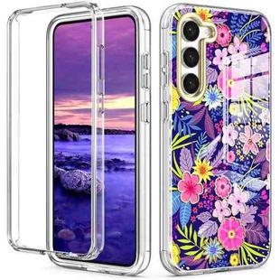 For Samsung Galaxy S23 5G 360 Full Body Painted Phone Case(Flowers L08)