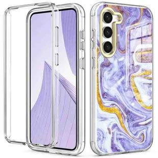 For Samsung Galaxy S23 5G 360 Full Body Painted Phone Case(Marble L14)