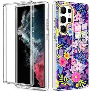 For Samsung Galaxy S23 Ultra 5G 360 Full Body Painted Phone Case(Flowers L08)