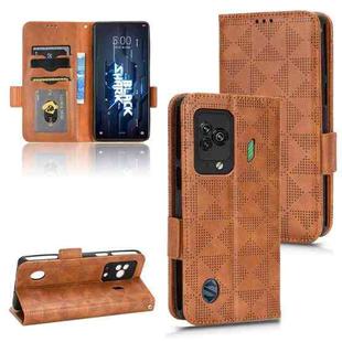 For Xiaomi Black Shark 5 Symmetrical Triangle Leather Phone Case(Brown)